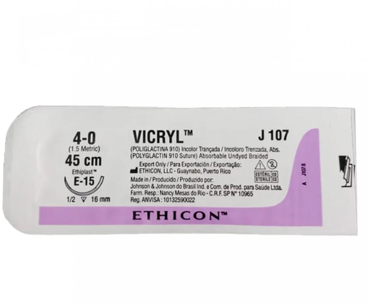 FIO DE SUTURA VYCRIL REABSORVÍVEL 4-0 - ETHICON